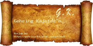 Gehring Kajetán névjegykártya